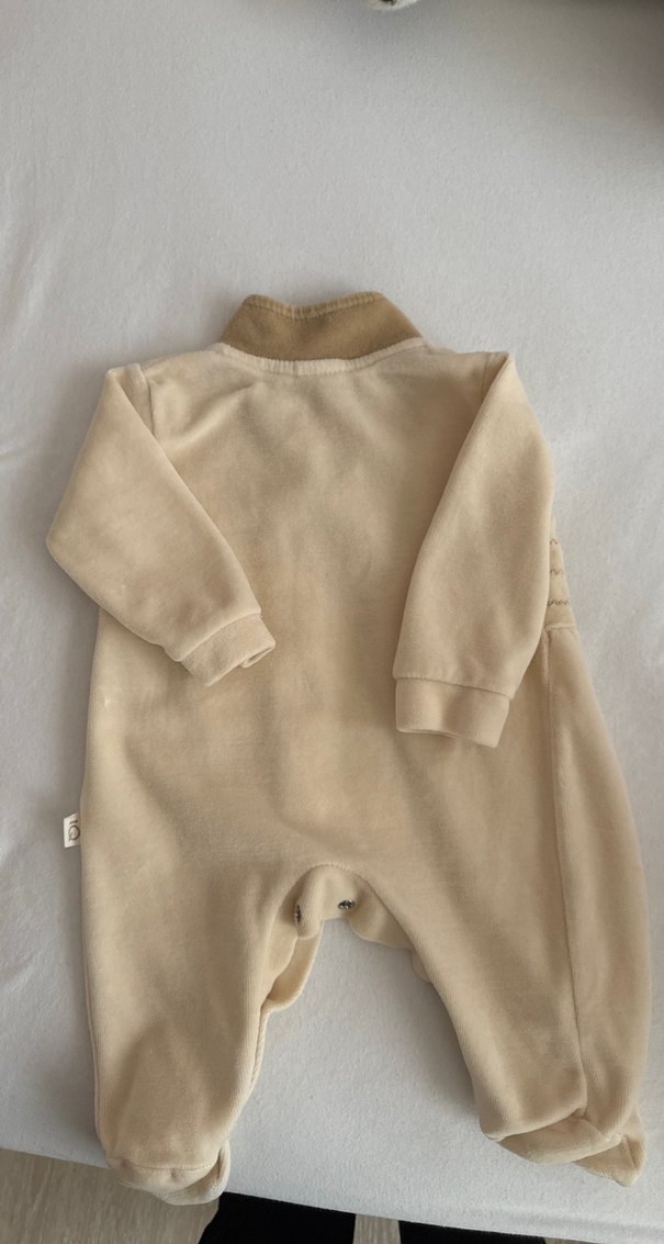 Bej Nakışlı Erkek Bebek Tulum - Görsel 4