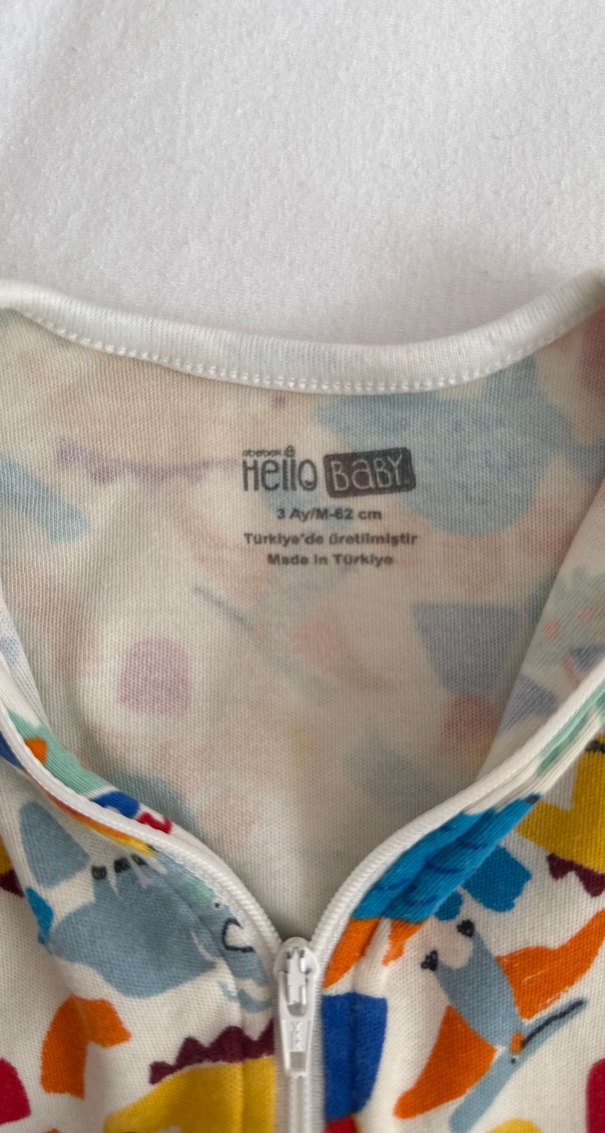 Renkli Baskılı Bebek Tulum 3 ay - Görsel 3