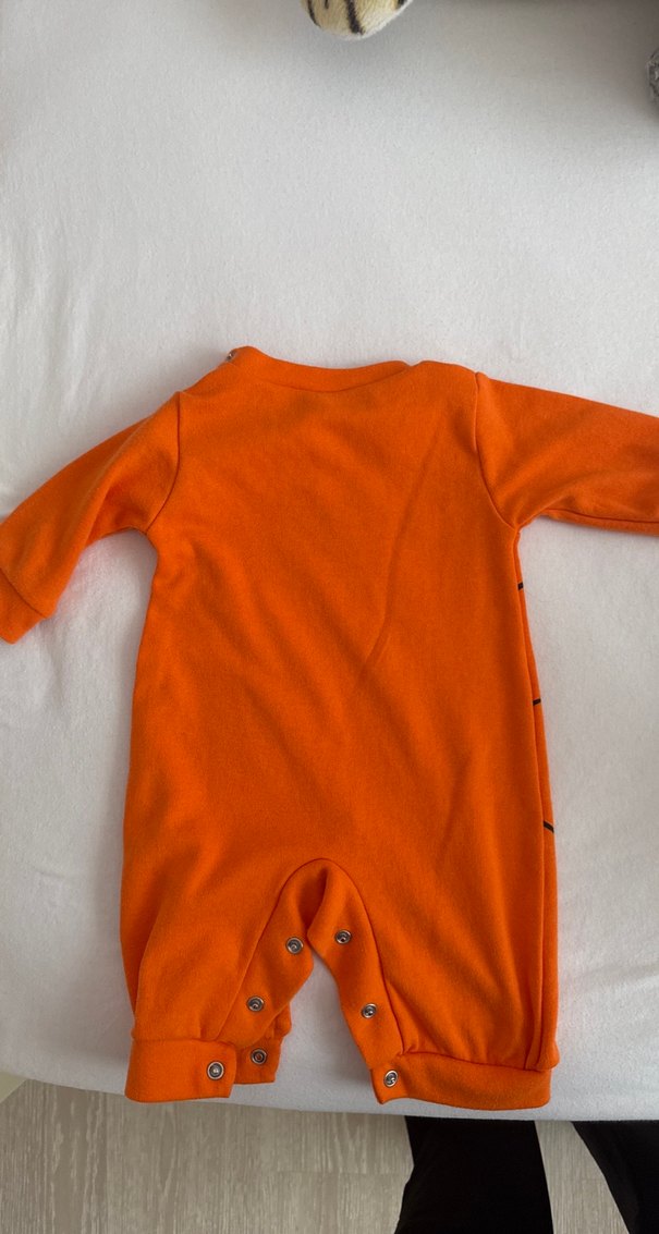 Turuncu Bebek Tulum, Uzun Kollu, Baskılı - Görsel 2