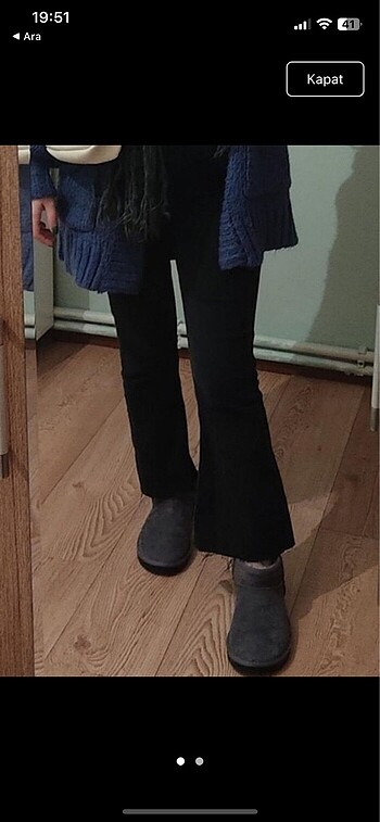 Siyah Flare Jean
