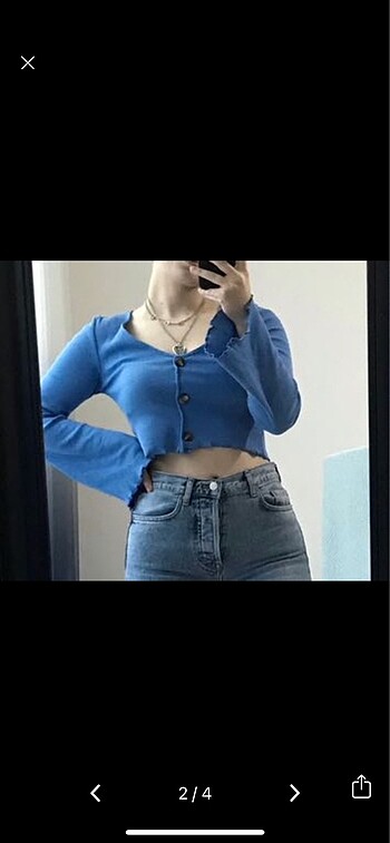 s Beden Geniş kol crop