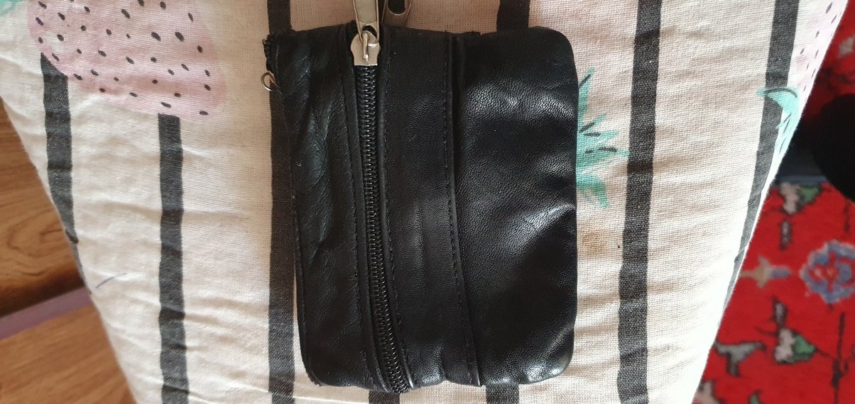 Kadın Siyah Biker Deri 3 gözlü cüzdan - Görsel 2