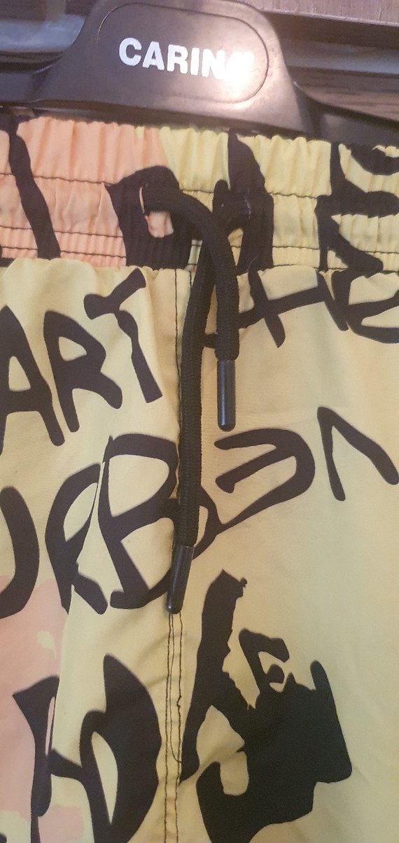 Sarı Baskılı Erkek Mini Streetwear Şort - Görsel 2