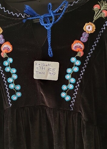 Zara Kadife çok cici elbise koltuk altı 55 boy 90