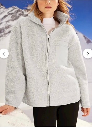 Gri Fermuarlı Kadın Polar Ceket