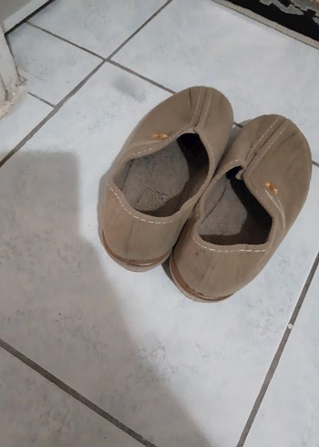 37 Beden kahverengi Renk Boncuk İşlemeli Bohem Kadın Terlik