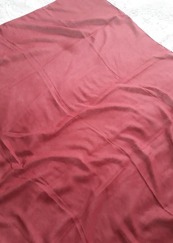 Bordo Kadın Saten Şal - Görsel 2