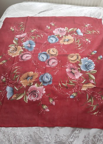 Dantel Detaylı Koyu Kırmızı Bohem Kadın Fuları - Görsel 3