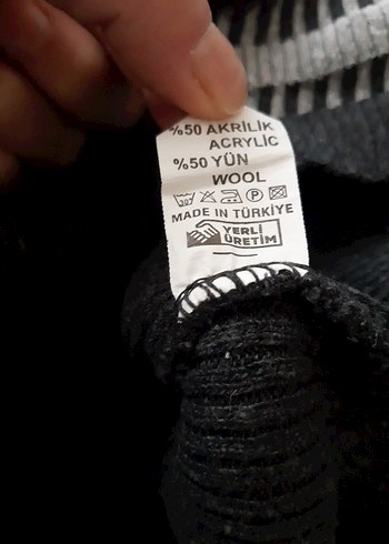 Gri Triko Kazak %50 Yün - Görsel 3