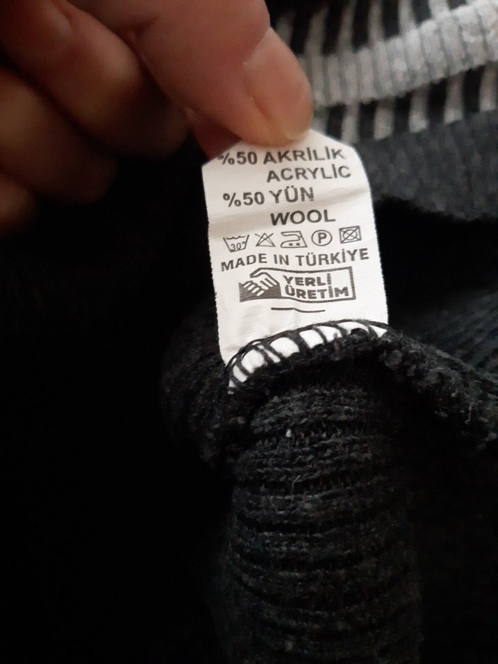 Gri Triko Kazak %50 Yün - Görsel 3