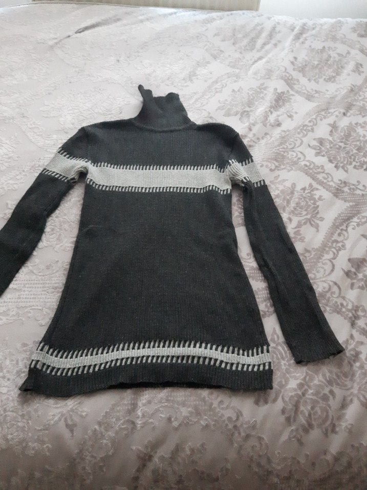 Gri Triko Kazak %50 Yün - Görsel 4