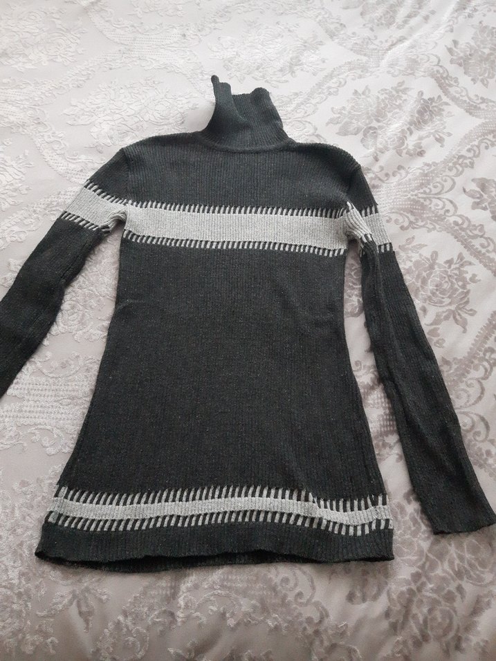 Gri Triko Kazak %50 Yün - Görsel 2