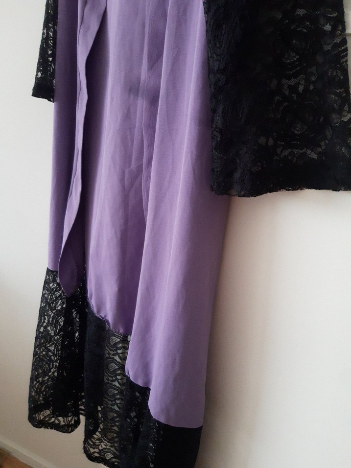 Uzun Mor Gotik Kadın Sabahlık - Görsel 5