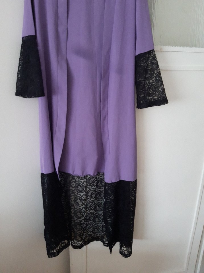 Uzun Mor Gotik Kadın Sabahlık - Görsel 2