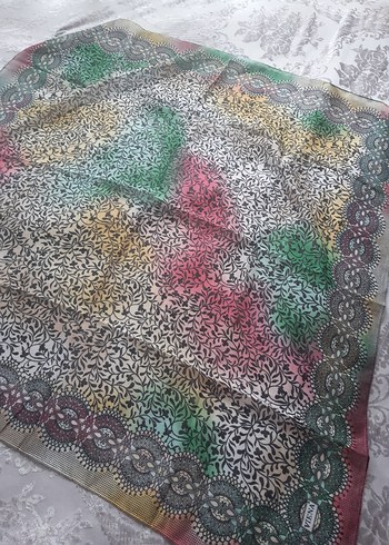 Dantel Detaylı Çok Renkli Bohem Kadın Fuları - Görsel 3