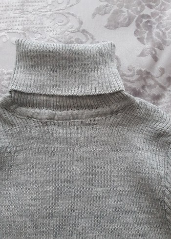 Gri Balıkçı Yaka Kadın Triko Kazak - Görsel 3