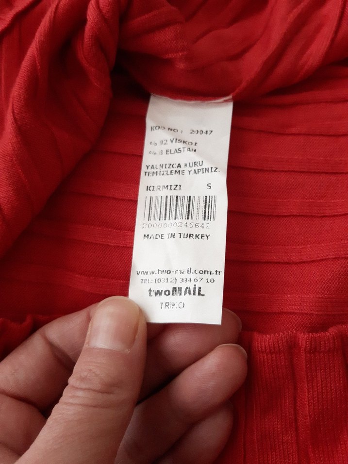 Kırmızı Kadın Triko Uzun Kollu Kazak - Görsel 5