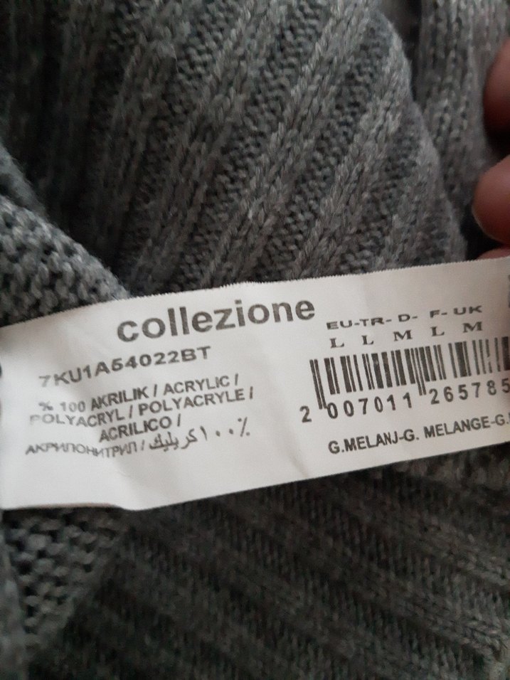 Kadın Gri Boğazlı Uzun Triko Kazak - Görsel 4