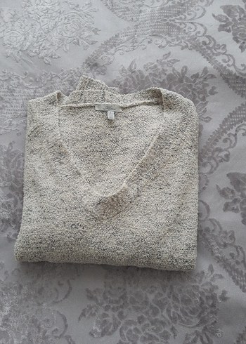 Gri V Yakalı Kadın Kazak - Görsel 5