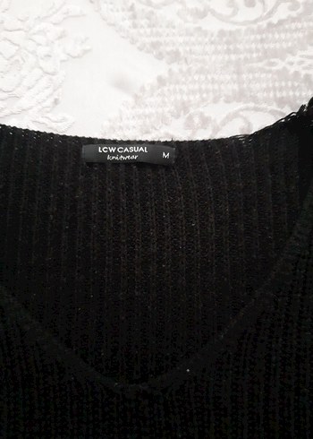 Siyah Kadın Triko Kazak, Uzun Kollu, Salaş - Görsel 4