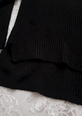 Siyah Kadın Triko Kazak, Uzun Kollu, Salaş - Görsel 2
