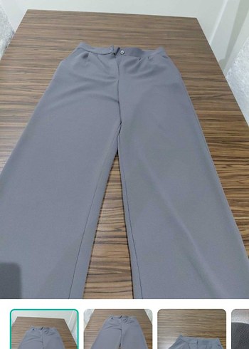 Diğer Sik Ve Rahat Gri Genis Paca Pantolon