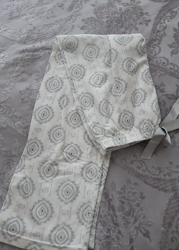 46 Beden Bohem Gri Bağcıklı Kadın Pijama 3 XL