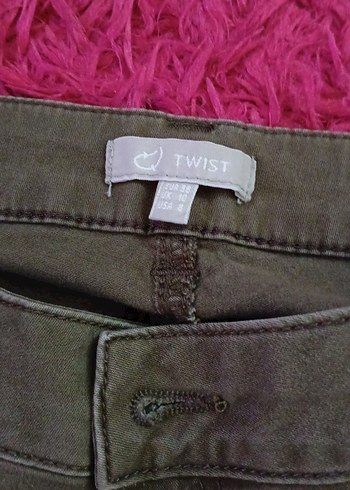 38 Beden Fermuarlı Denim Pantolon
