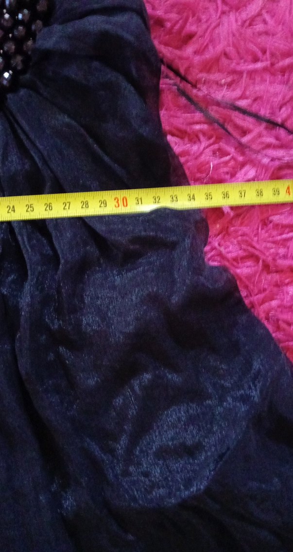 Siyah Nakışlı Midi Straplez Kadın Elbise - Görsel 5