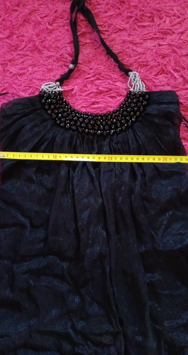 Siyah Nakışlı Midi Straplez Kadın Elbise - Görsel 4