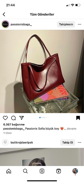Diğer Bordo büyük salaş çanta