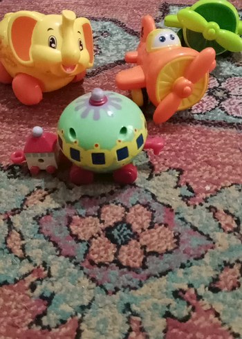 Renkli Plastik Oyuncak Uçak ve Fil Seti - Görsel 2