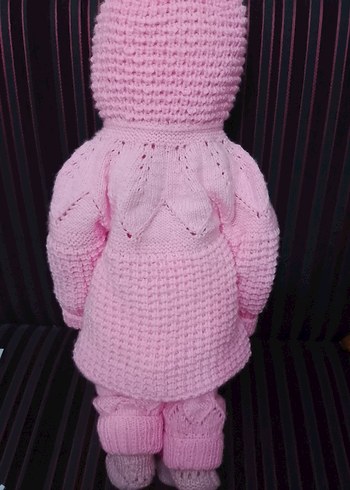 Kapüşonlu Pembe Örgü Bebek TSKİMİY - Görsel 3