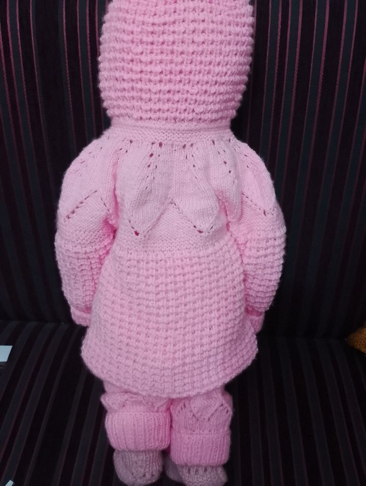 Kapüşonlu Pembe Örgü Bebek TSKİMİY - Görsel 3