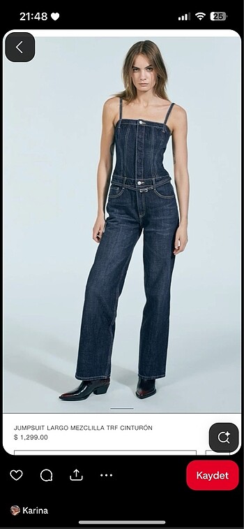 Zara denim tulum