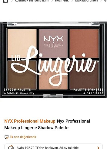 Nyx lid lingerie far paleti