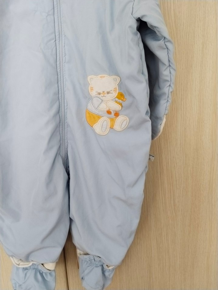 Mavi Bebek Erkek Tulum Fermuarlı Kapüşonlu - Görsel 2