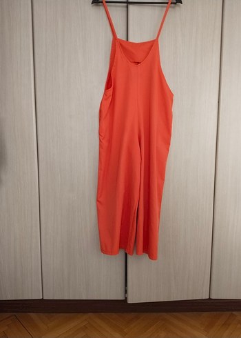 Drapeli Turuncu Saten Tulum - Görsel 6