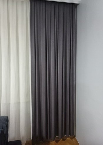 Diğer Gri Beyaz Modern Perde