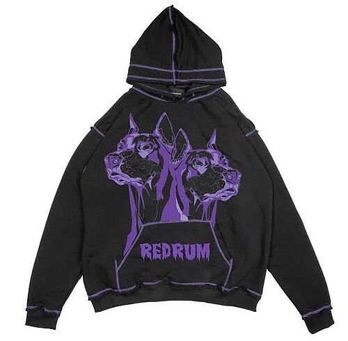 Redrum Cursed Dog Purple Hoodie