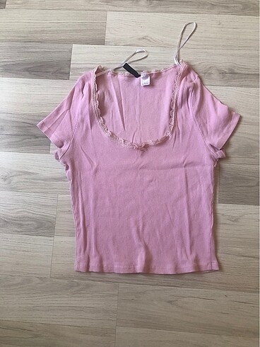 h&m pembe crop