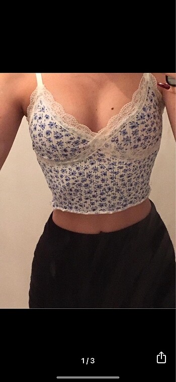 crop çiçekli