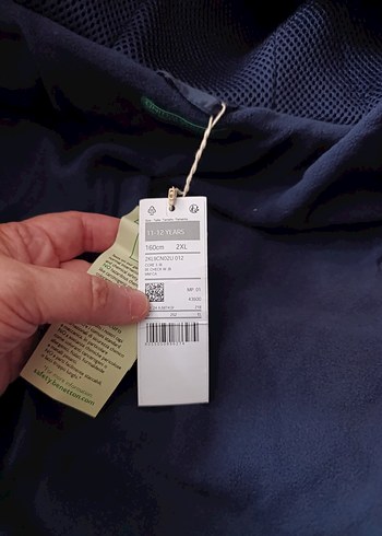 Benetton 11-12 yaş Lacivert kalın Dolgulu Kapüşonlu  Mont - Görsel 8