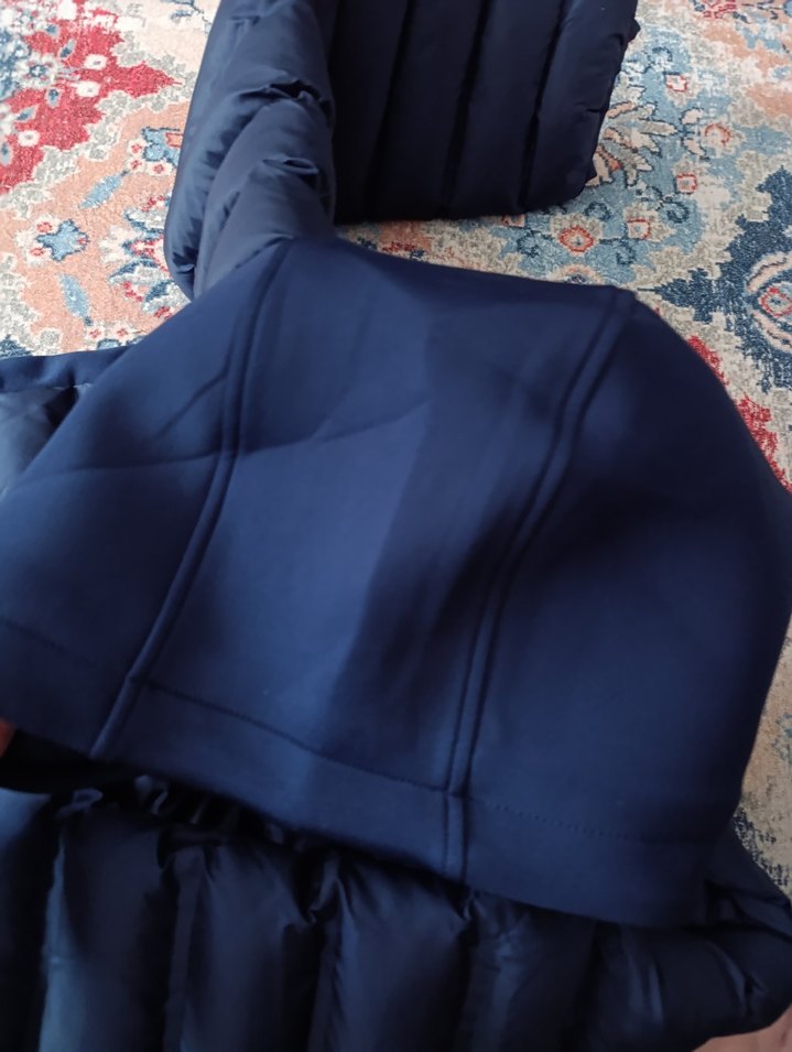 Benetton 11-12 yaş Lacivert kalın Dolgulu Kapüşonlu  Mont - Görsel 5