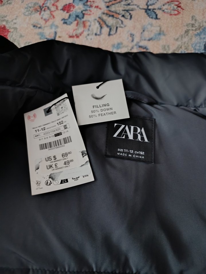 Zara 11-12 yaş kuş/kaz tüyü mont - Görsel 4