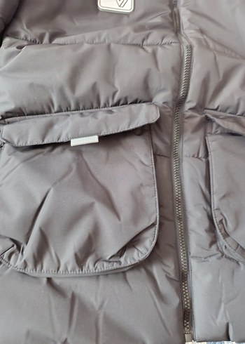 DeFacto 11-12 yaş Siyah Beyaz Kapüşonlu Midi Mont - Görsel 3