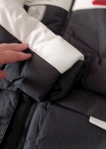 DeFacto 11-12 yaş Siyah Beyaz Kapüşonlu Midi Mont - Görsel 4