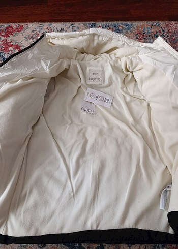 DeFacto 11-12 yaş Siyah Beyaz Kapüşonlu Midi Mont - Görsel 6