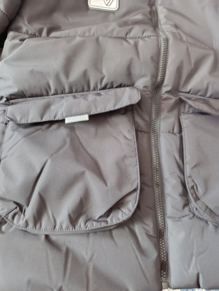 DeFacto 11-12 yaş Siyah Beyaz Kapüşonlu Midi Mont - Görsel 3