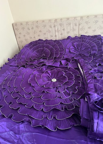 Desenli Mor  Yatak Örtüsü - Görsel 2